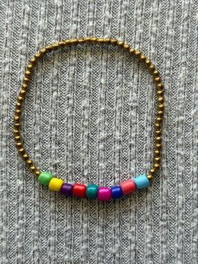 Y2K theme cute minimalist multicolor beaded stretch bracelet